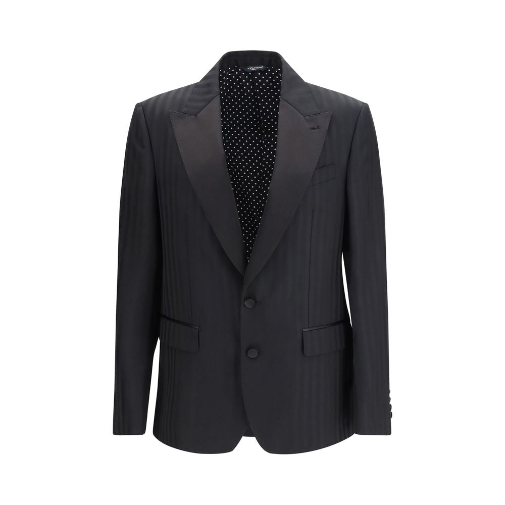 Dolce & Gabbana Black Wool Oves Aries Men's Blazer