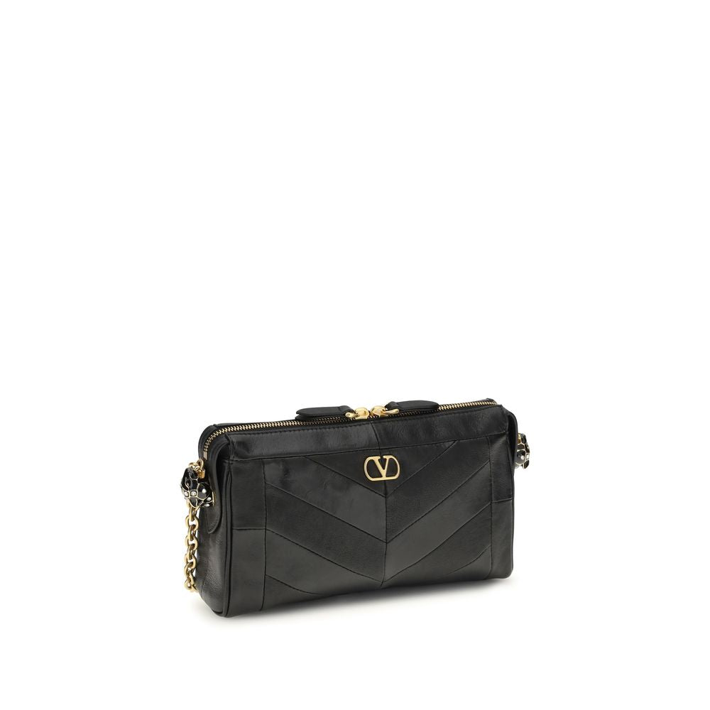 Valentino Garavani Black Lamb Ovis Aries Aries Shoulder Women's Bag