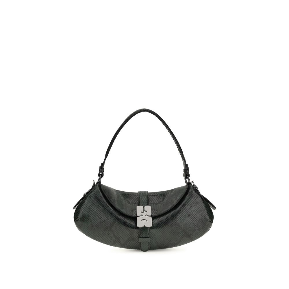 Ganni Blue Recycled Leather Shoulder Women's Bag
