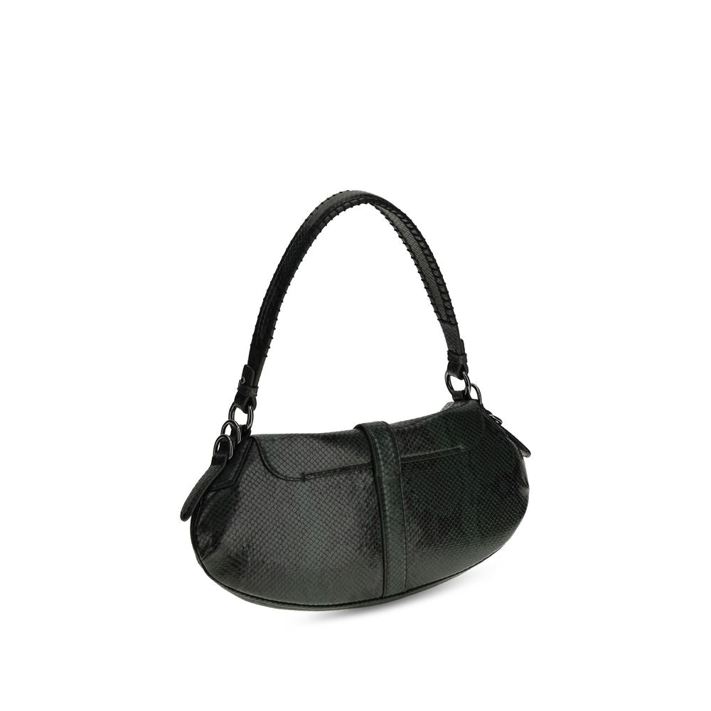 Ganni Blue Recycled Leather Shoulder Women's Bag