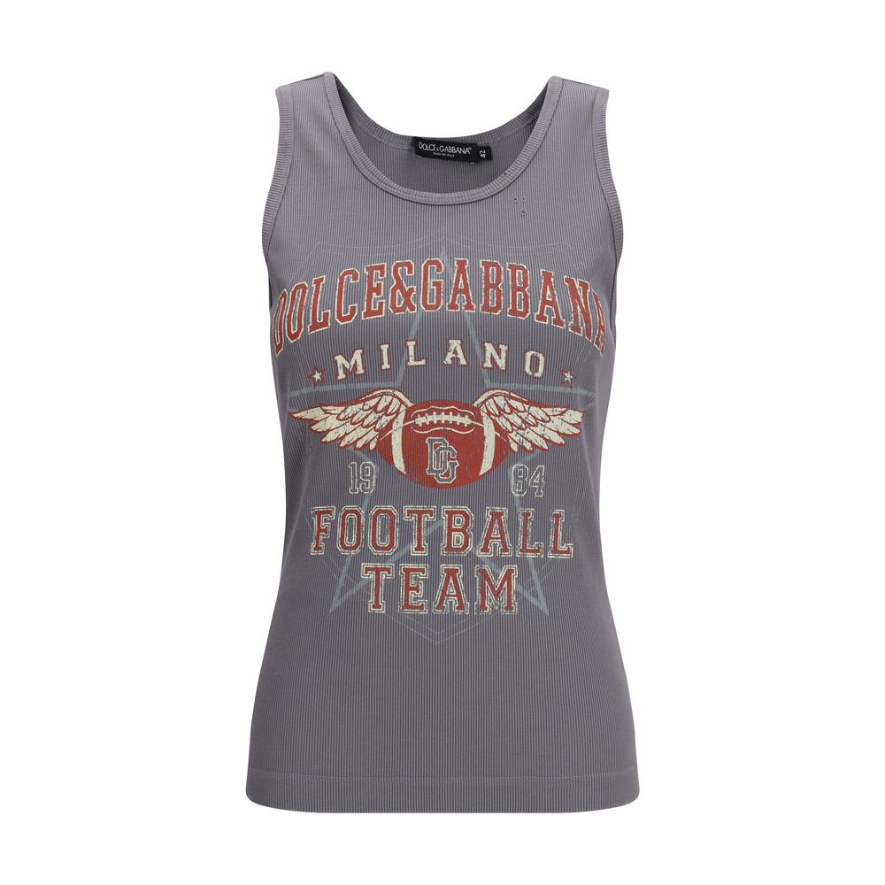 Dolce & Gabbana Gray Cotton Tank Women's Tops