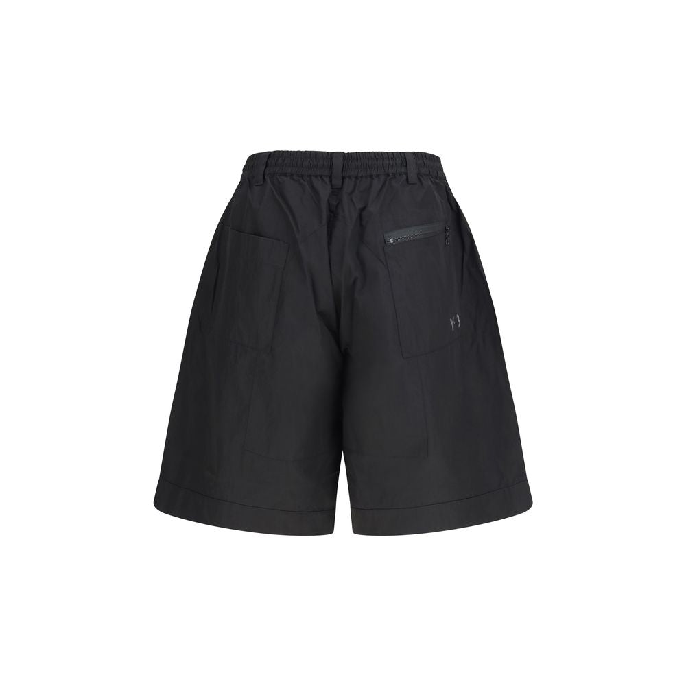 Y-3 Black Cotton Bermuda Men's Shorts