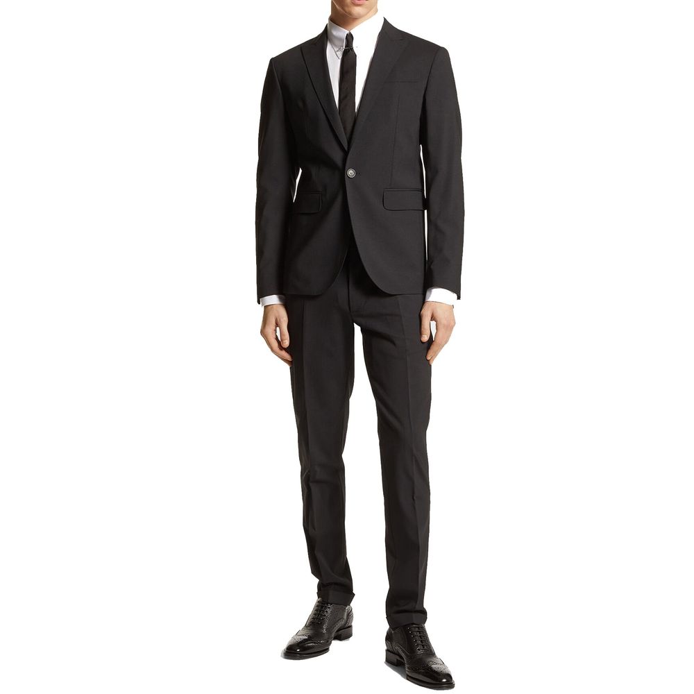 Dsquared² Black Elastane Two-Piece Men's Suit