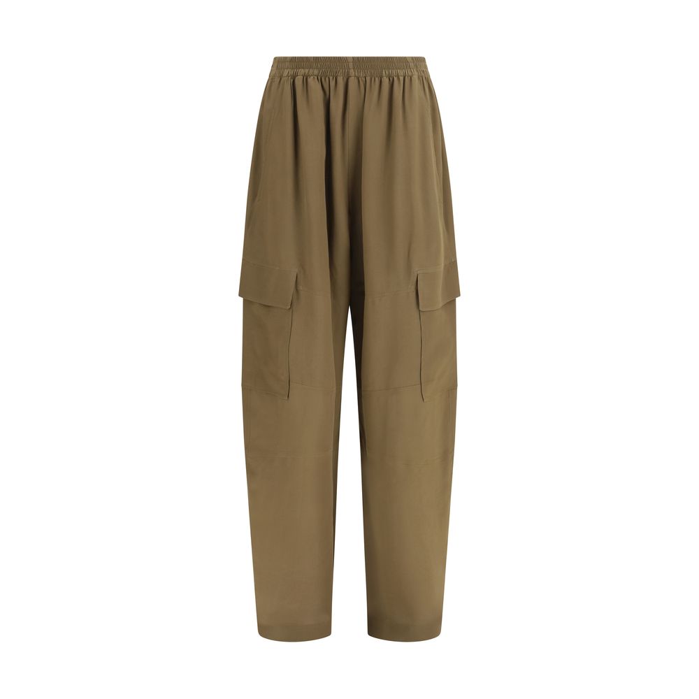 Petar Petrov Brown Silk Cargo Women's Pants