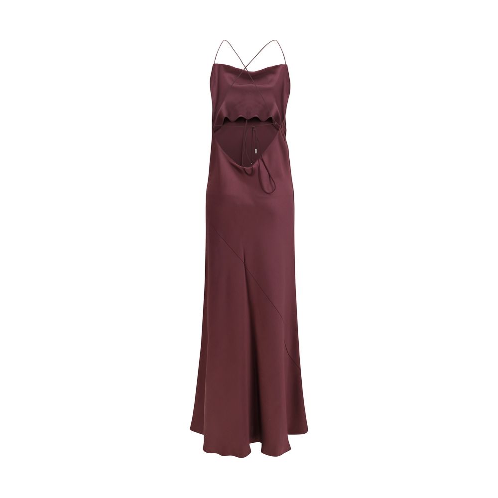 PINKO Bordeaux Marabou Casual Women's Dress