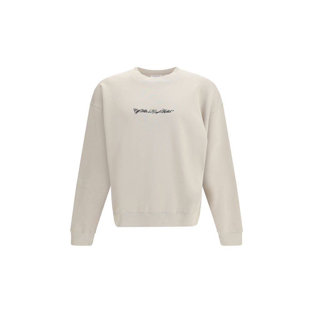 Off-White Beige Cotton Men's Sweatshirt