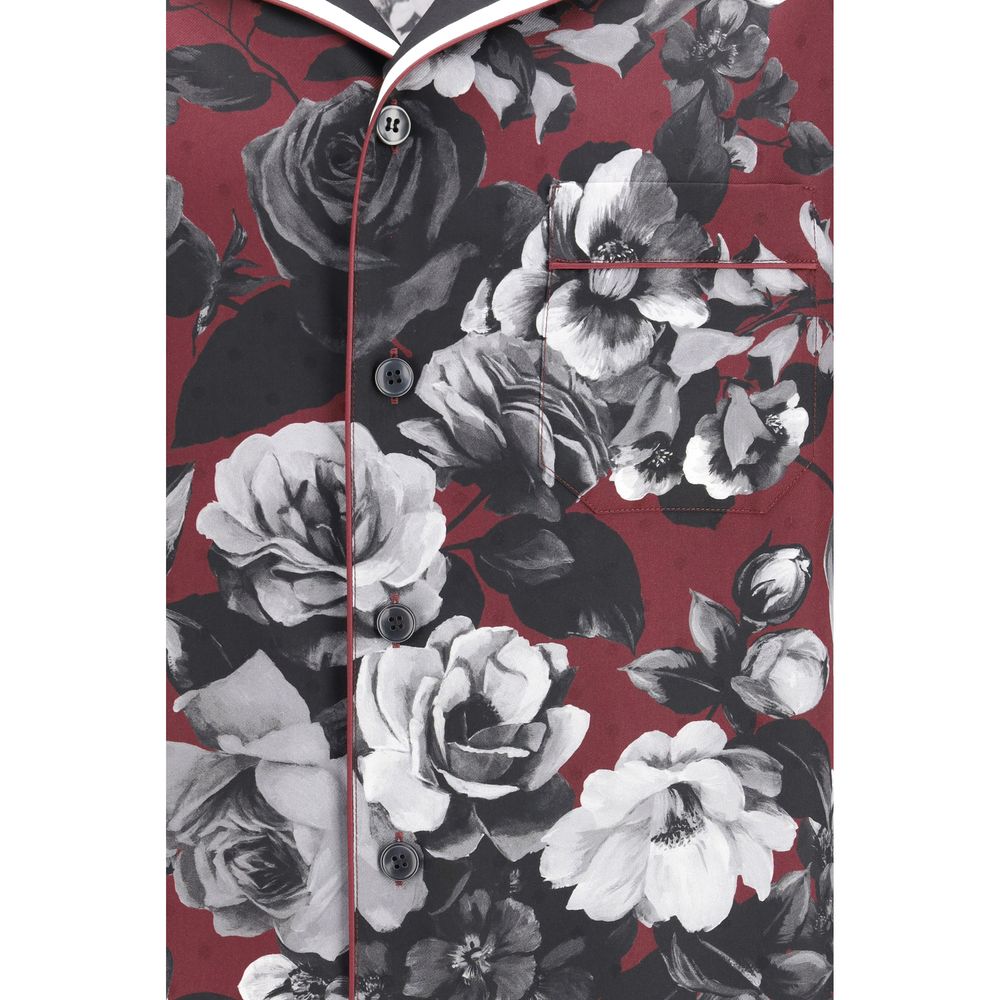 Dolce & Gabbana Multicolor Silk Pattern Men's Shirt