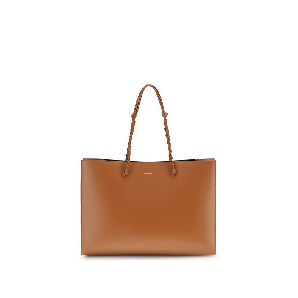 Jil Sander Brown Calf Leather Bos Taurus Shoulder Women's Bag