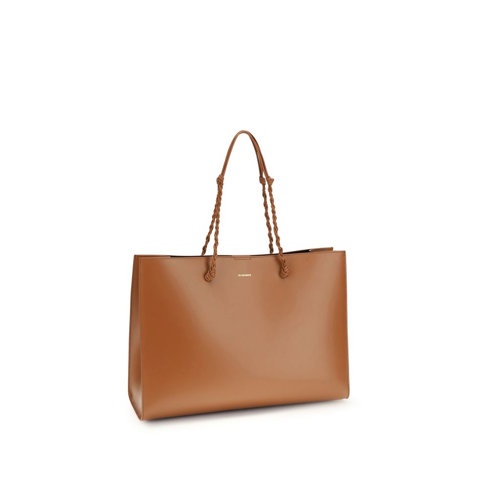 Jil Sander Brown Calf Leather Bos Taurus Shoulder Women's Bag