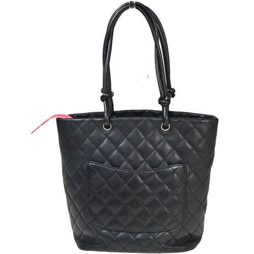 Chanel Cambon Black Leather Tote Bag (Pre-Owned)