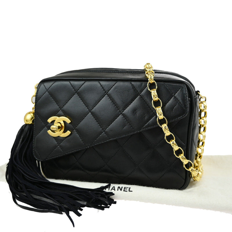 Chanel Camera Black Leather Shoulder Bag (Pre-Owned)