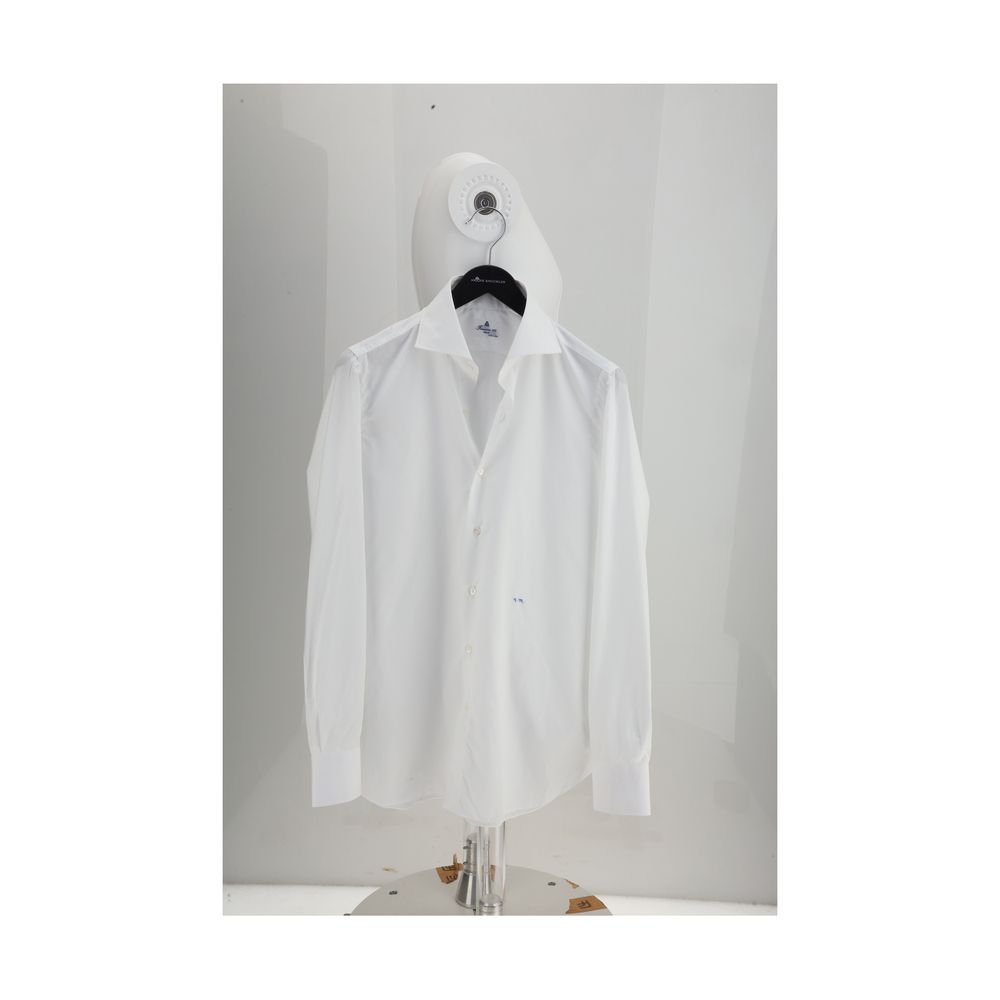 Finamore White Cotton Dress Men's Shirt