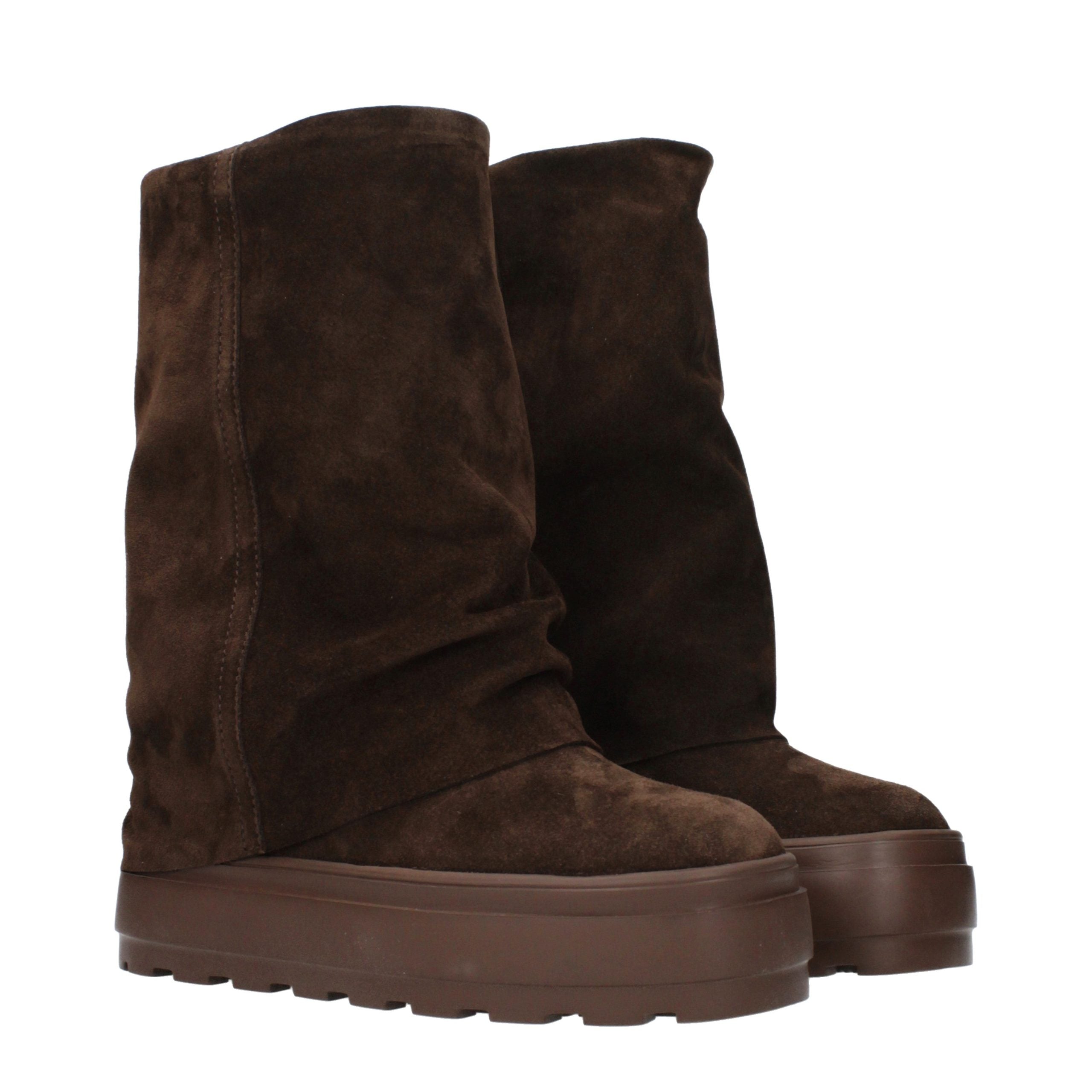 Casadei Brown Leather Ankle Women's Boots
