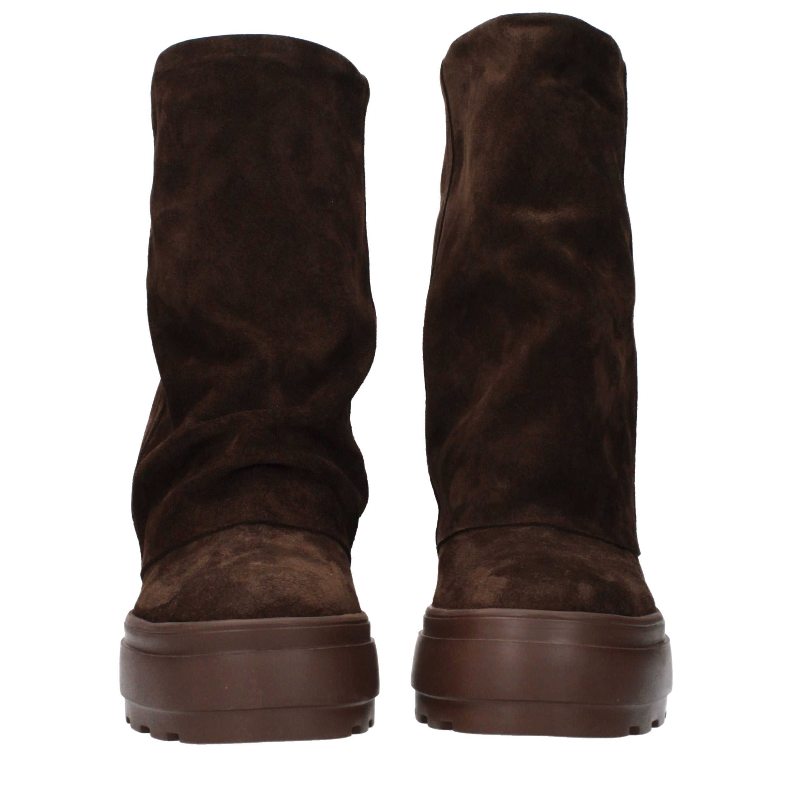 Casadei Brown Leather Ankle Women's Boots