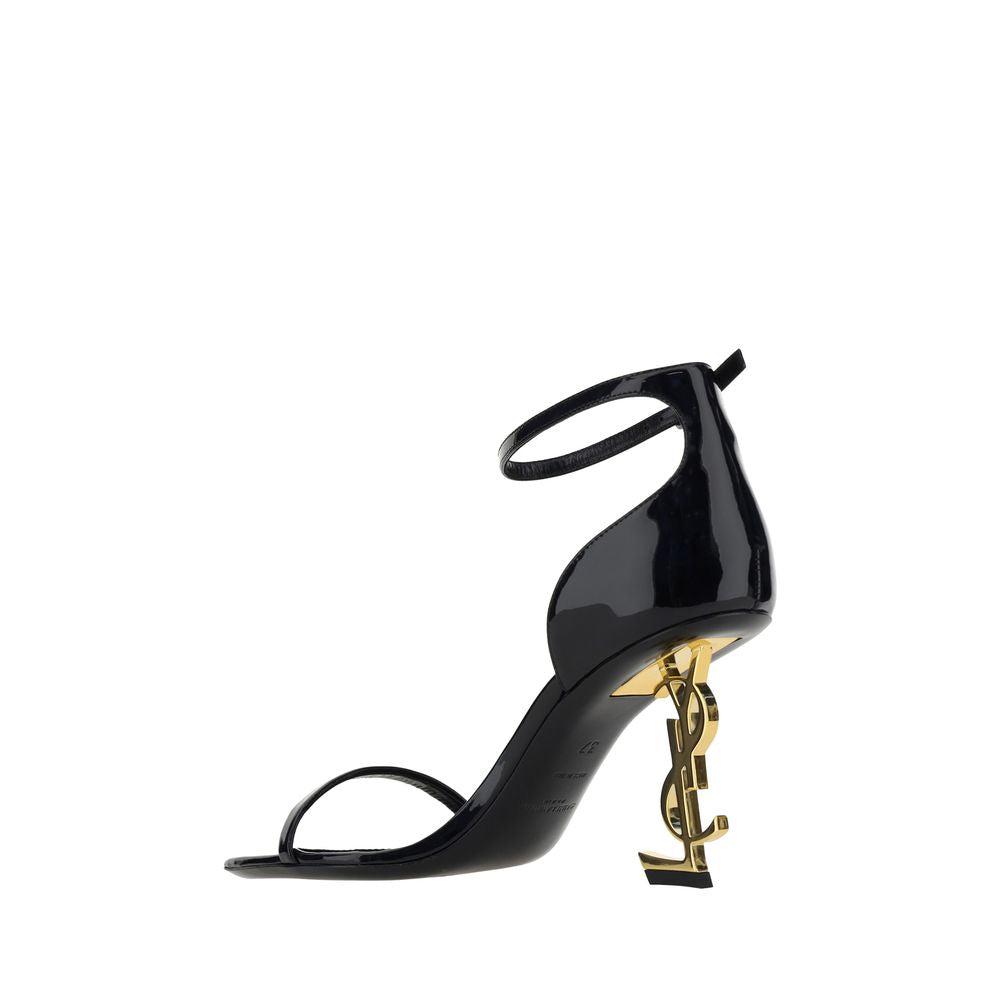 Saint Laurent Black Calf Leather Bos Taurus Platform Women's Sandals