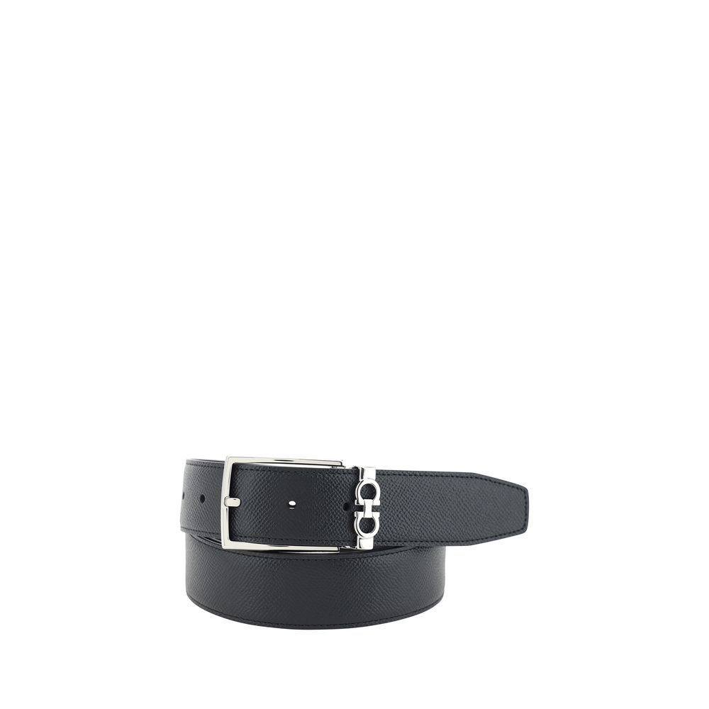 Ferragamo Black Calf Leather Bos Taurus Men's Belt