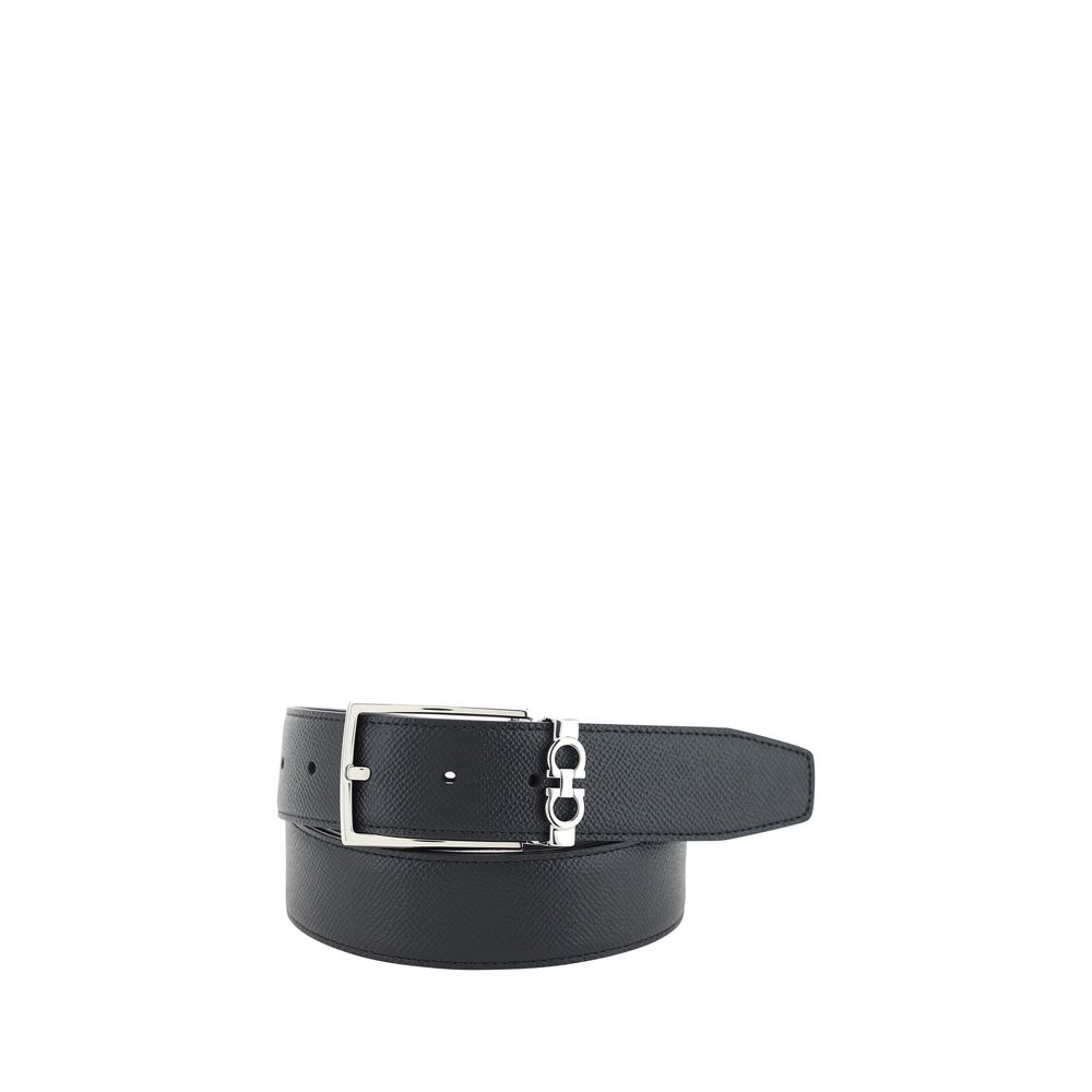 Ferragamo Black Calf Leather Bos Taurus Men's Belt
