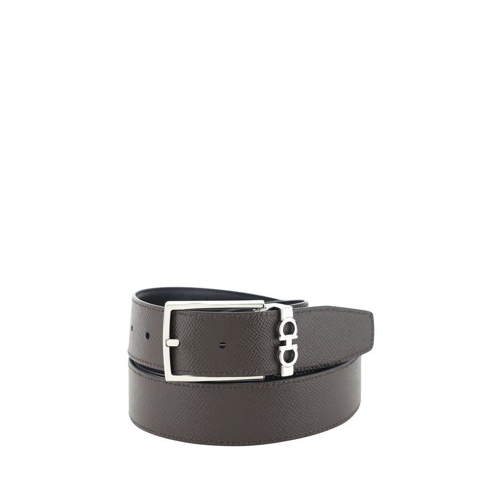 Ferragamo Black Calf Leather Bos Taurus Men's Belt