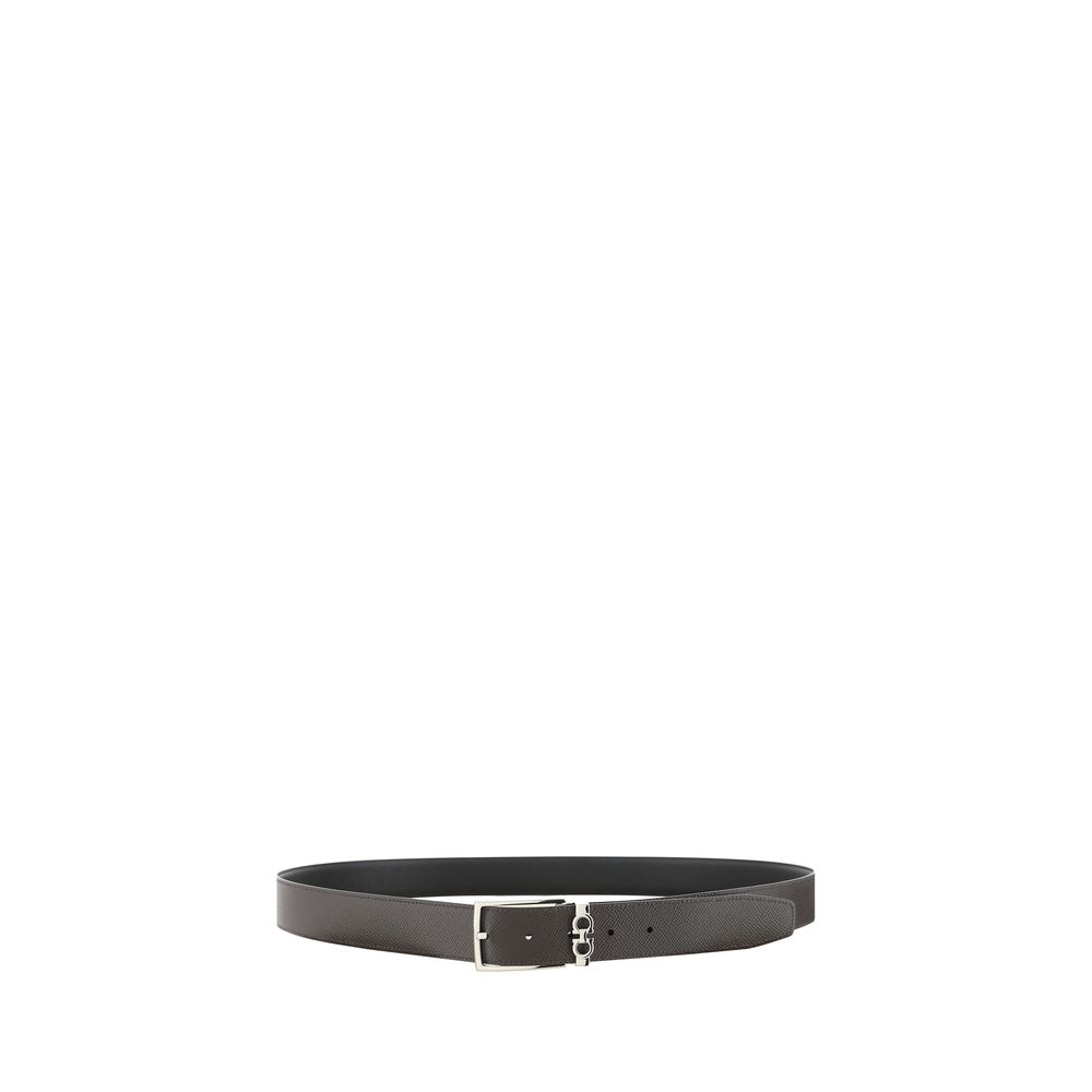 Ferragamo Black Calf Leather Bos Taurus Men's Belt