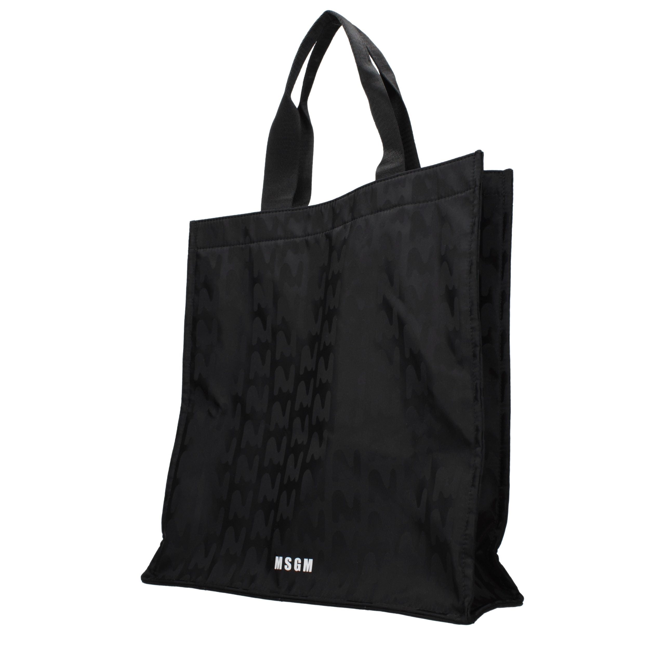 MSGM Black Fabric Men's Handbag