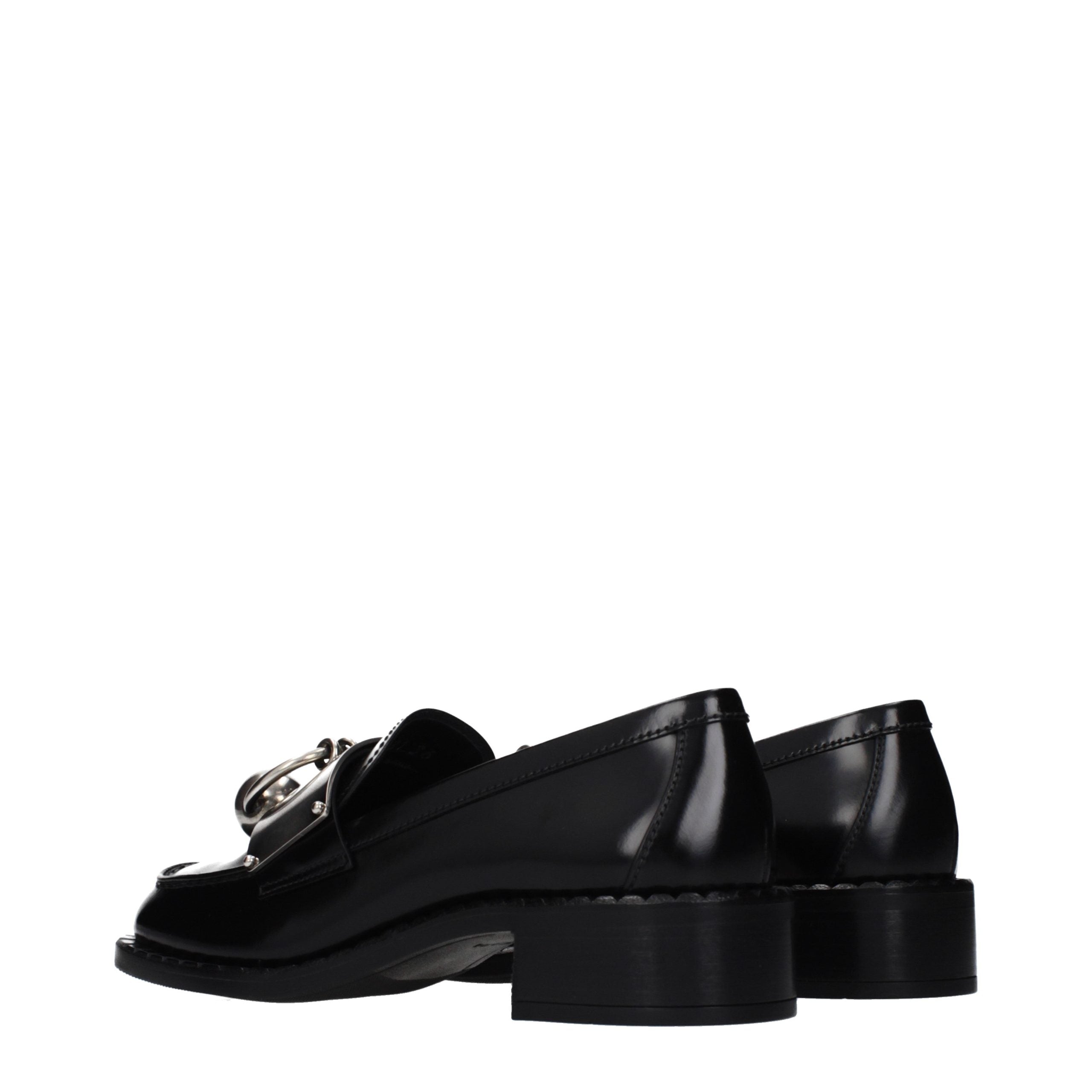 Prada Black Leather Slip-On Women's Loafers