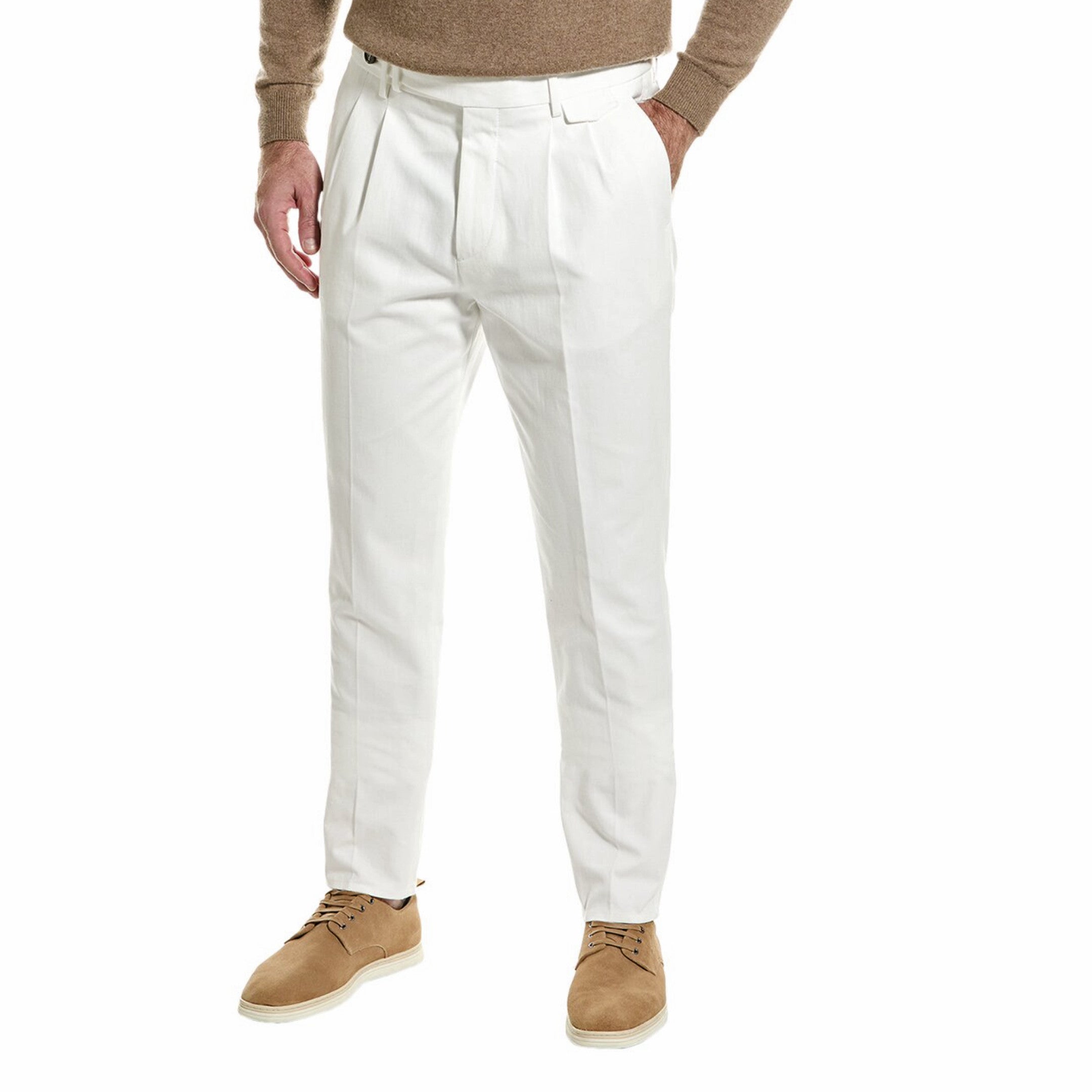 Brunello Cucinelli White Cotton Casual Men's Pants