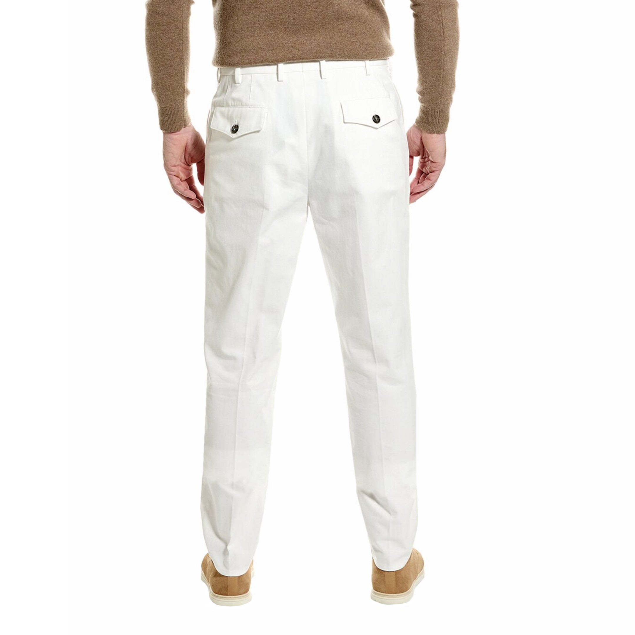 Brunello Cucinelli White Cotton Casual Men's Pants
