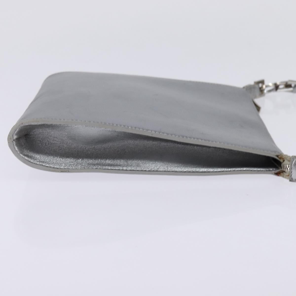 Salvatore Ferragamo Gancini Leather Silver Leather Shoulder Bag Bag (Pre-Owned)