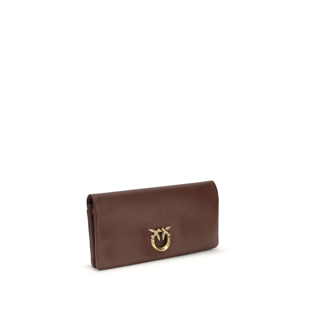 PINKO Bordeaux Calf Leather Bos Taurus Clutch Women's Bag