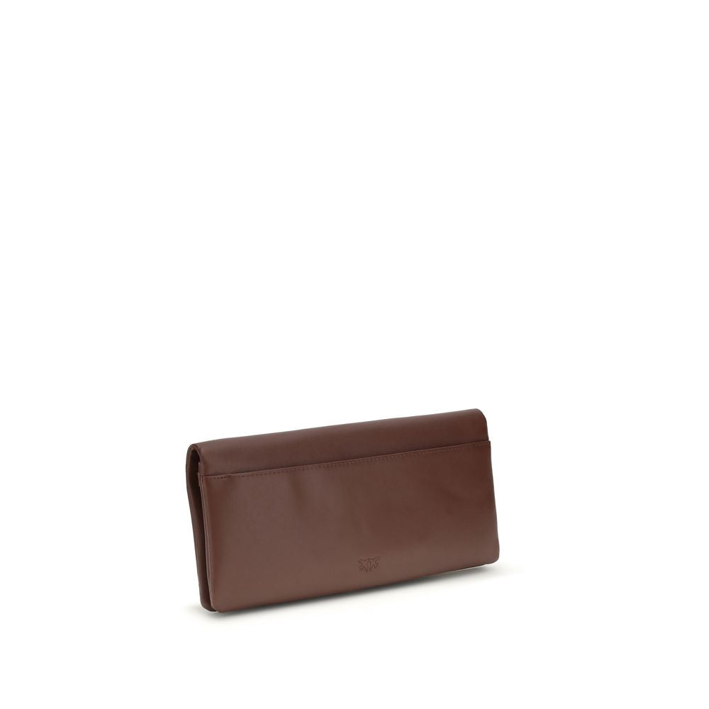 PINKO Bordeaux Calf Leather Bos Taurus Clutch Women's Bag