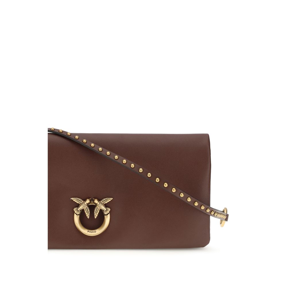 PINKO Bordeaux Calf Leather Bos Taurus Clutch Women's Bag