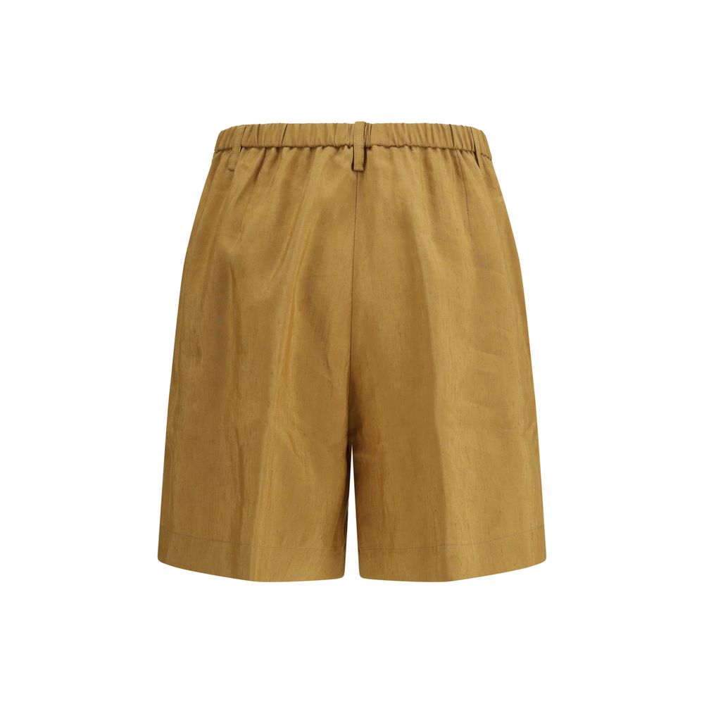 Forte_Forte Beige Linen Bermuda Women's Shorts