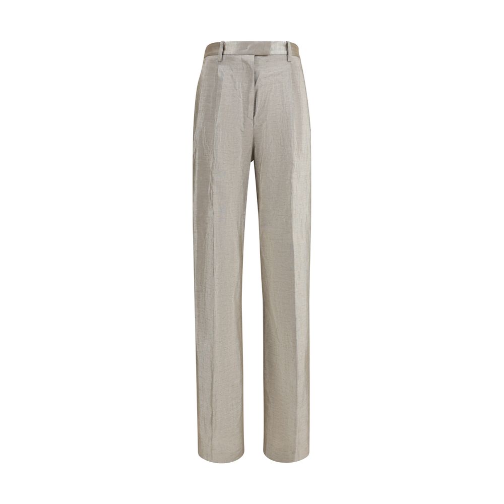 Forte_Forte Silver Polyester Casual Women's Pants