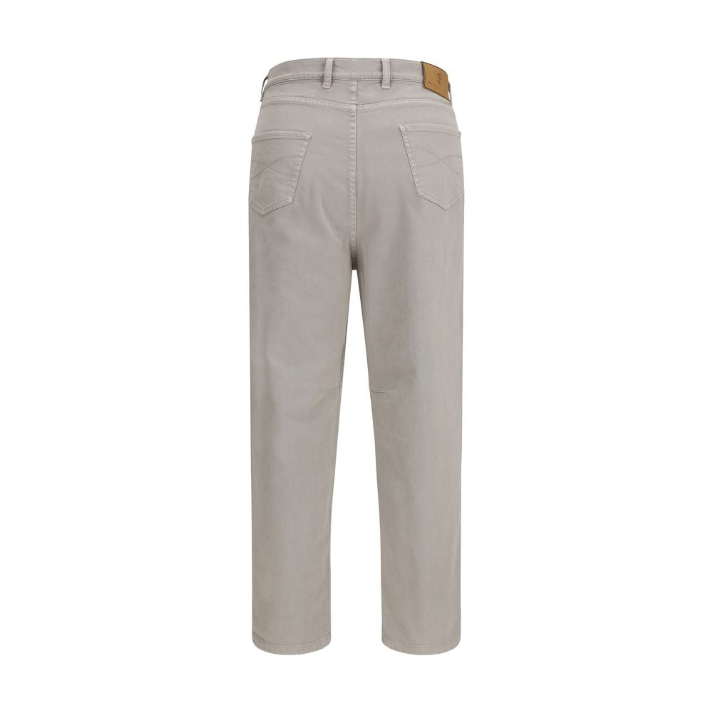 Brunello Cucinelli Beige Cotton Casual Men's Pants