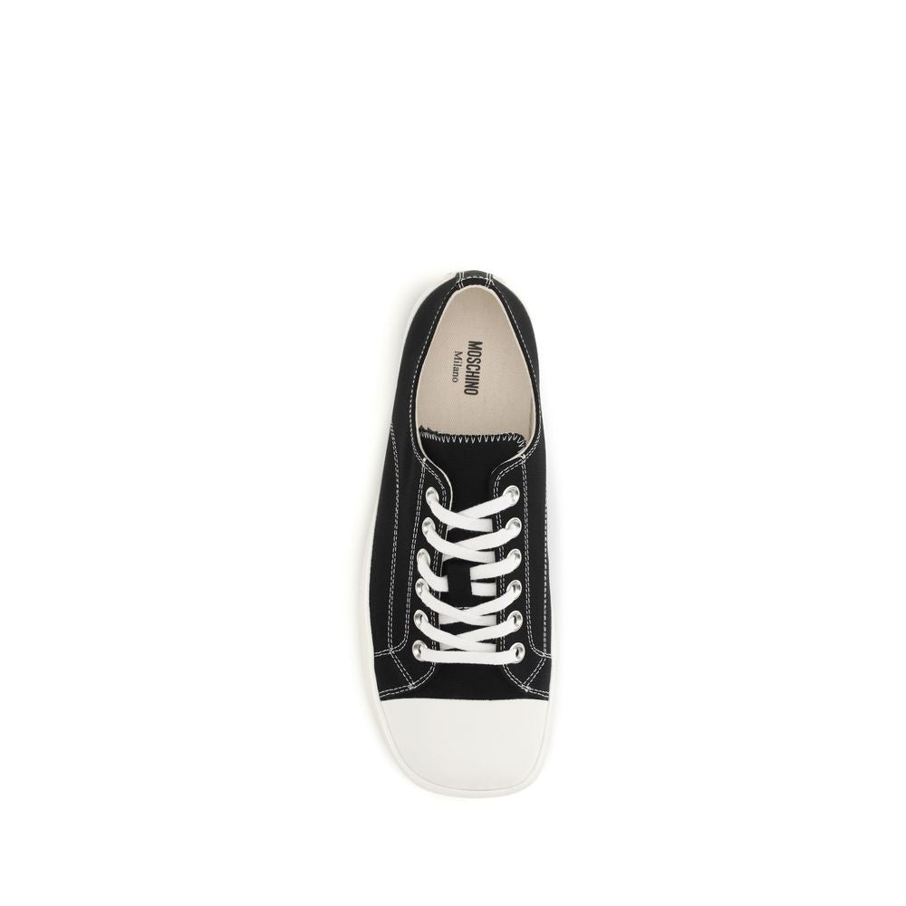 Moschino Black Cotton Low Top Men's Sneakers