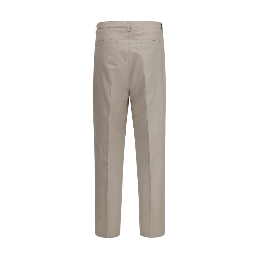 Brunello Cucinelli Beige Cotton Dress Men's Pants