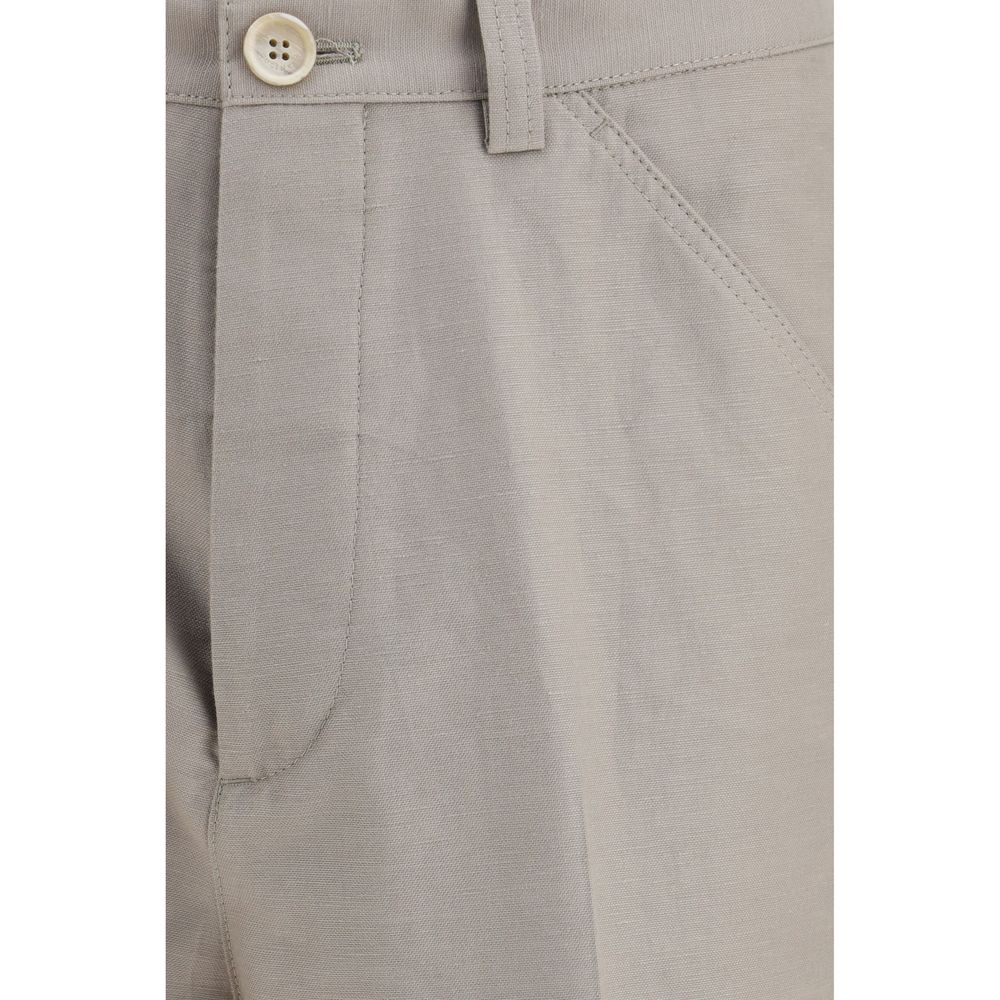 Brunello Cucinelli Beige Cotton Dress Men's Pants