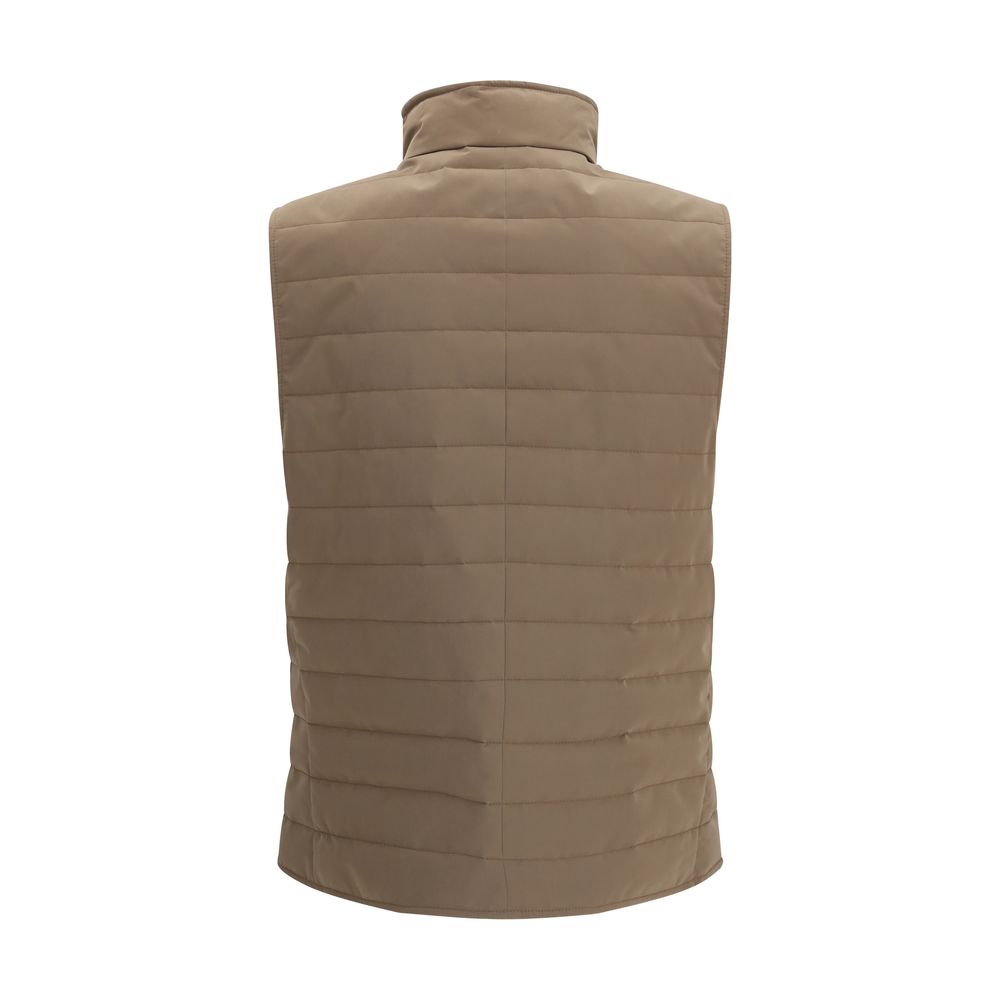 Brunello Cucinelli Beige Polyester Sleeveless Men's Jacket