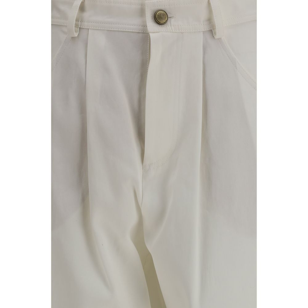 Brunello Cucinelli Beige Silk Casual Women's Pants