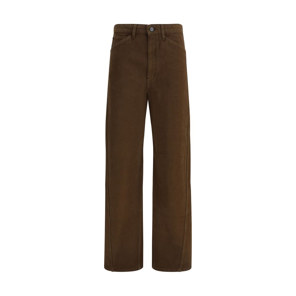 Lemaire Brown Cotton Casual Women's Pants