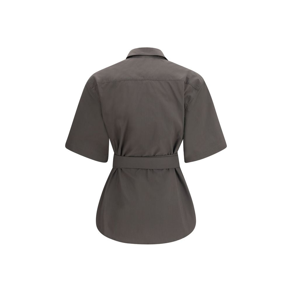 SA SU PHI Gray Cotton Shortsleeve Women's Shirt