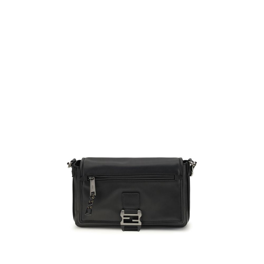 Fendi Black Calf Leather Bos Taurus Shoulder Men's Bag