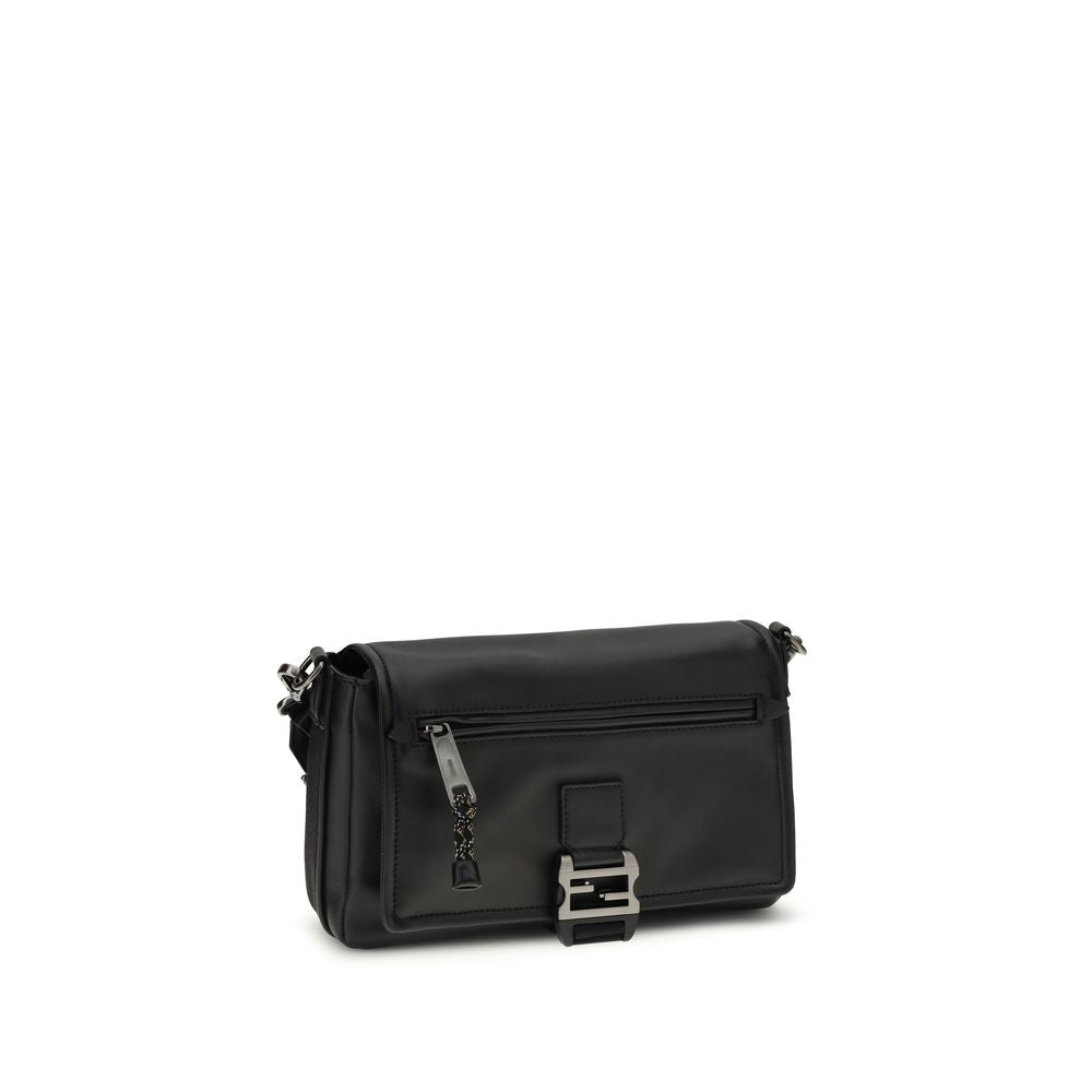 Fendi Black Calf Leather Bos Taurus Shoulder Men's Bag