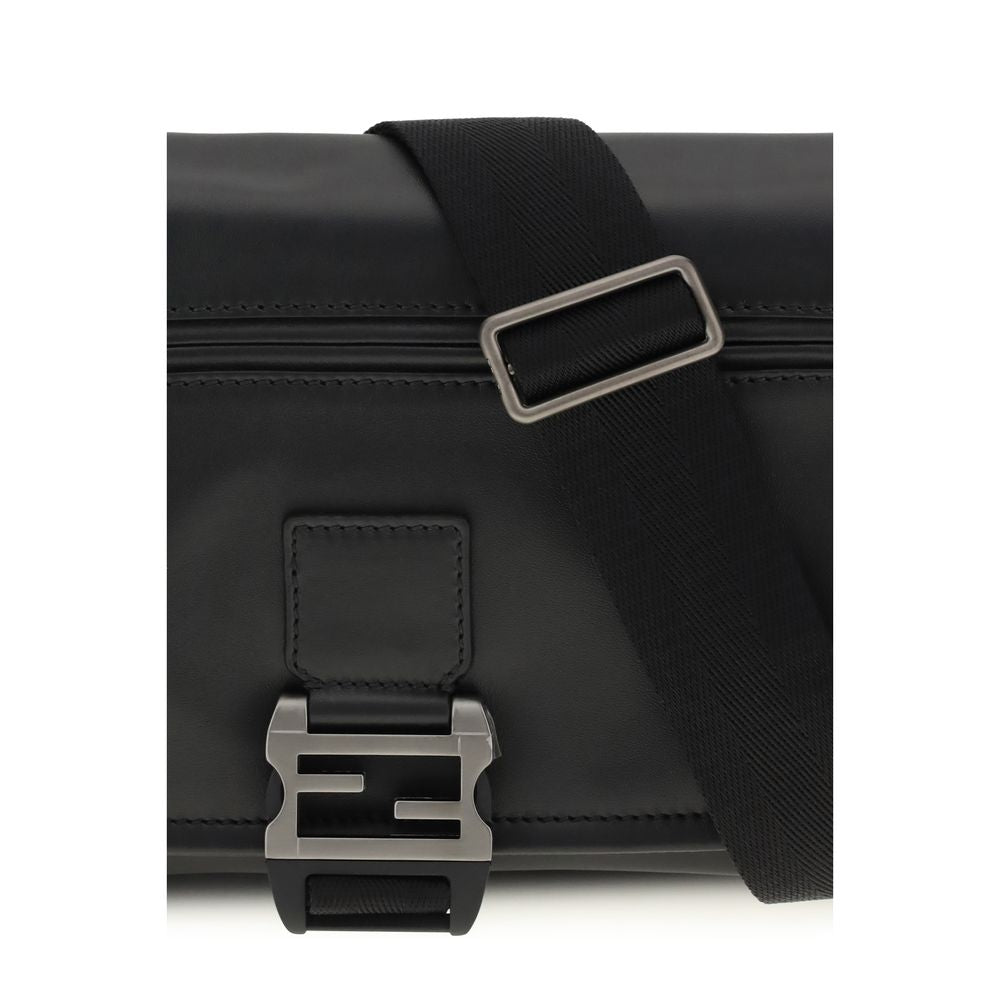 Fendi Black Calf Leather Bos Taurus Shoulder Men's Bag