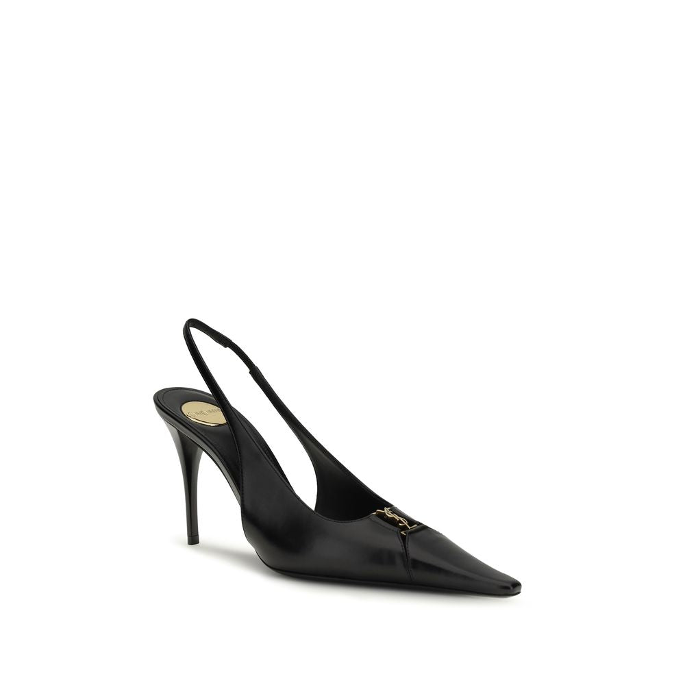 Saint Laurent Black Calf Leather Bos Taurus High Heel Women's Pumps