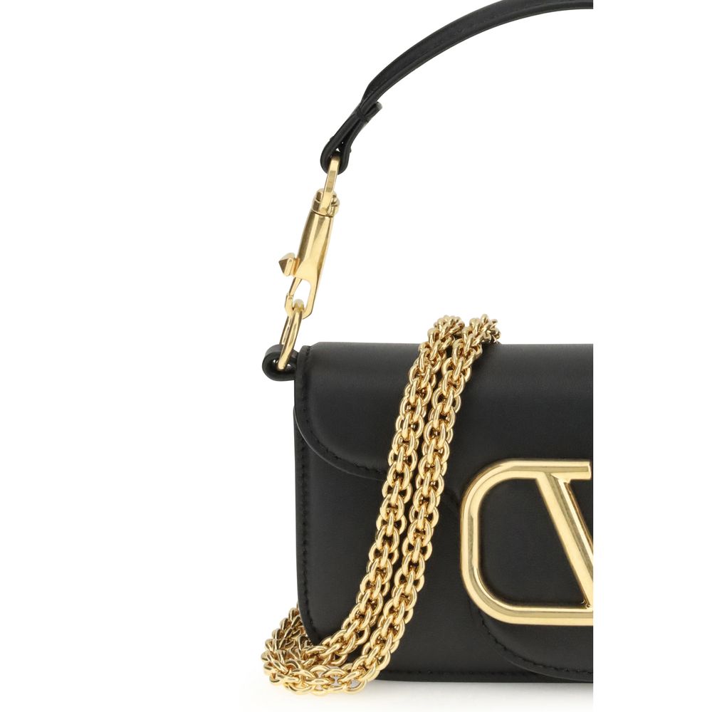Valentino Garavani Black Calf Leather Bos Taurus Shoulder Women's Bag