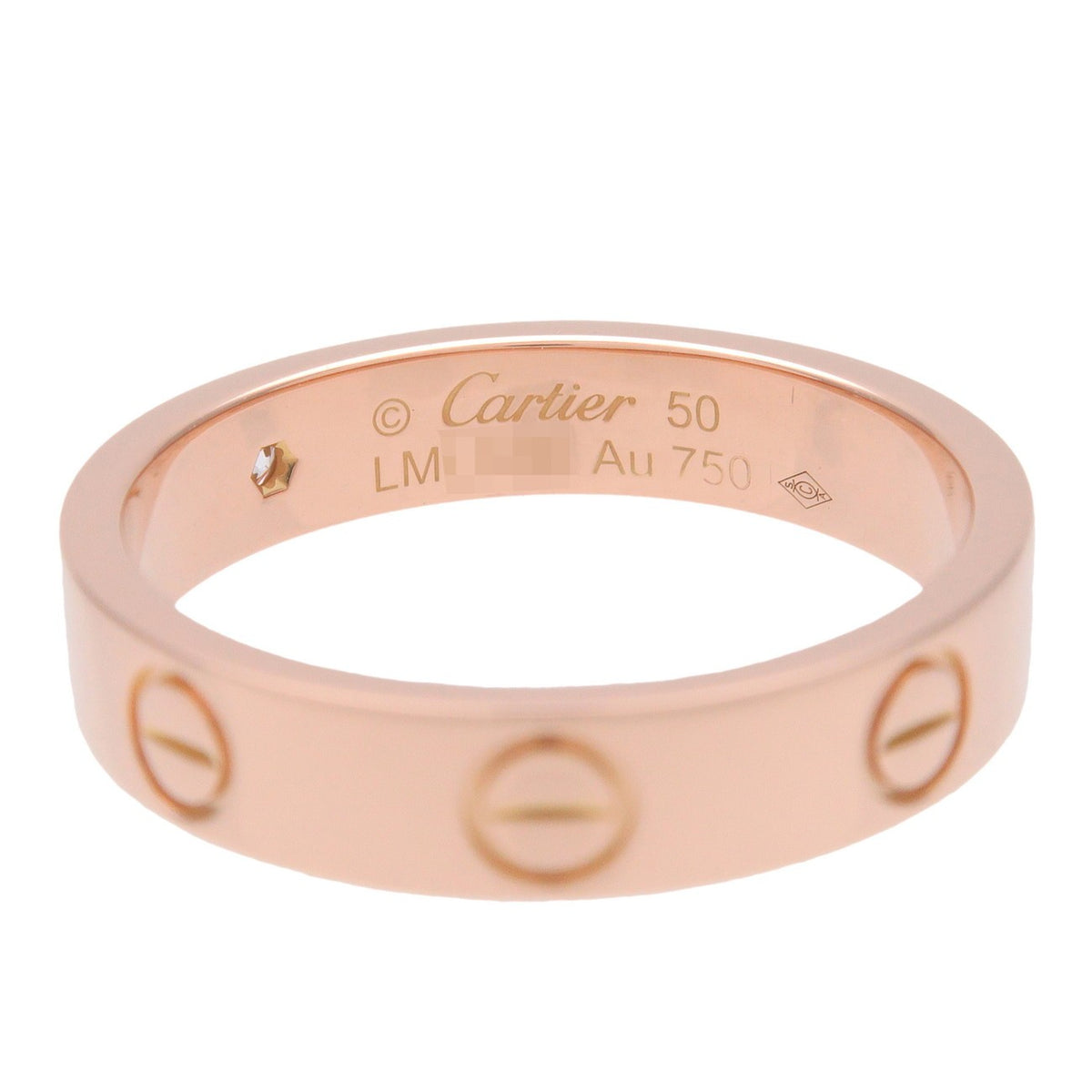 Cartier Love Wedding Band 1 Diamond 18K Rose Gold With Diamond Gold Rose_Gold Ring Jewelry (Pre-Owned)
