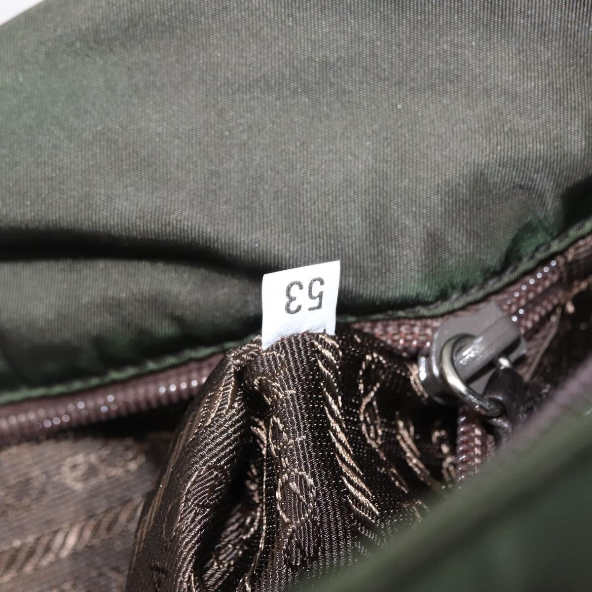 Prada Double Buckle Flap Messenger Tessuto Khaki Nylon Shoulder Bag Bag (Pre-Owned)