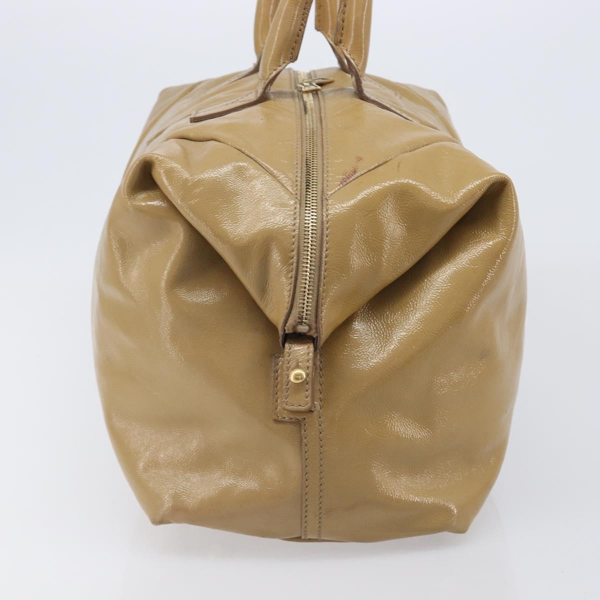 Saint Laurent Easy Y Satchel Patent Beige Patent_Leather Handbag (Pre-Owned)