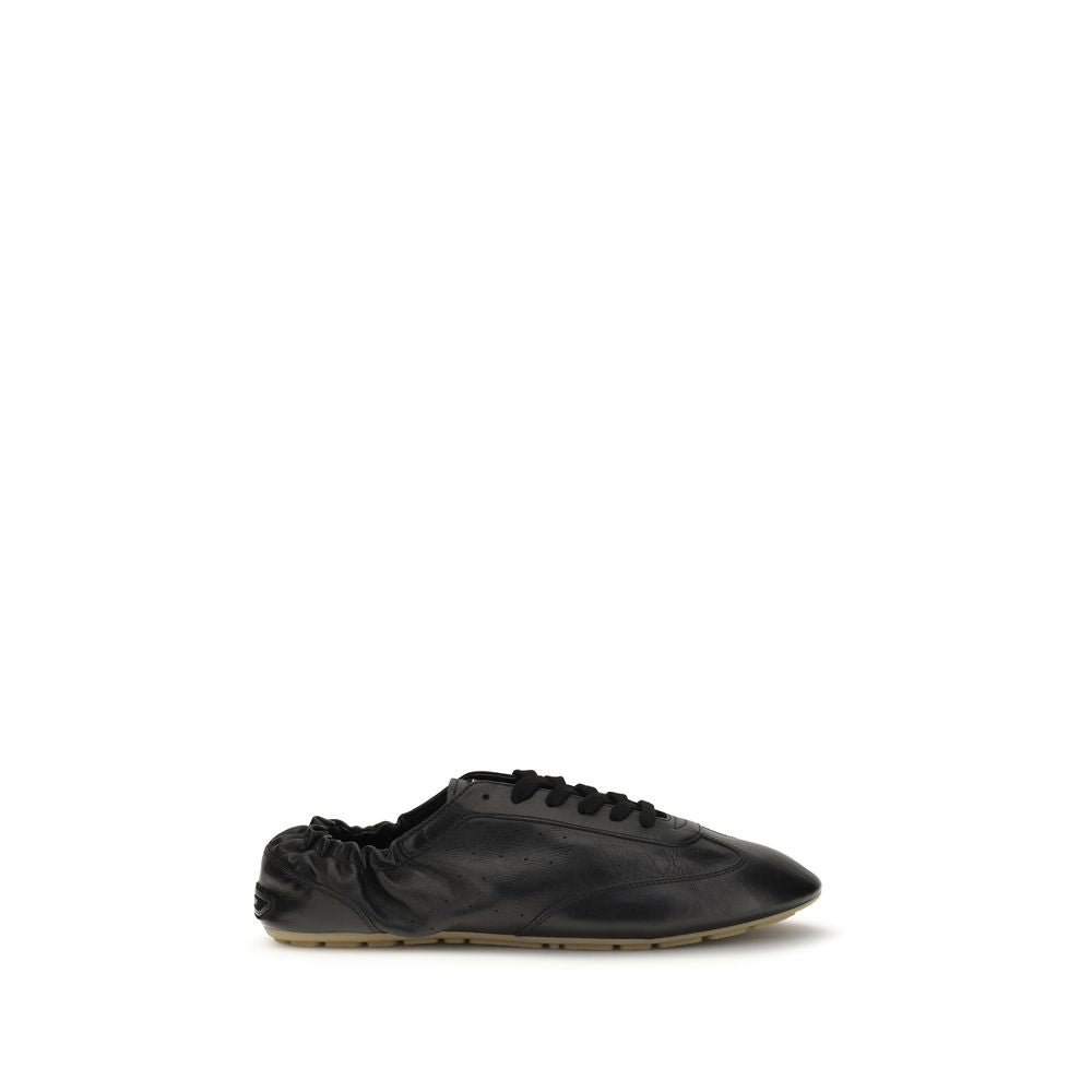 Saint Laurent Black Calf Leather Bos Taurus Athletic Men's Sneakers